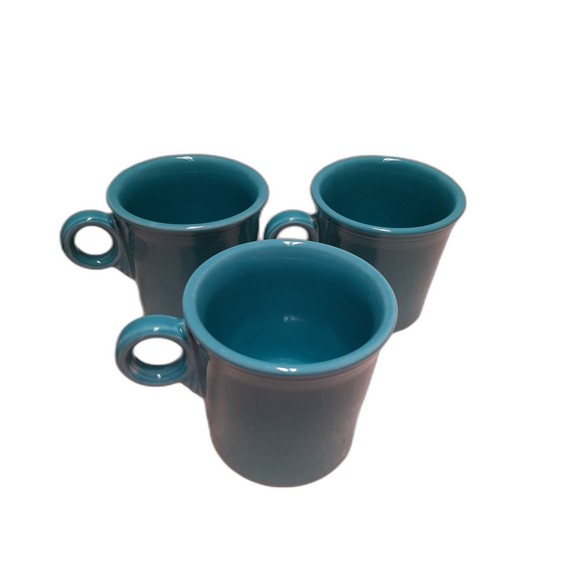 Fiestaware Other - HLC Fiestaware Teal Turquoise Aqua Blue Coffee Tea Cup Mug Fiesta Ring Handle